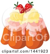 Clipart Of A Cake With Strawberries Royalty Free Vector Illustration
