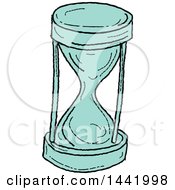 Clipart Of A Sketched Hourglass Royalty Free Vector Illustration