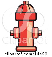 Red Fire Hydrant Ready For Use In Case Of An Emergency Clipart Illustration by Andy Nortnik