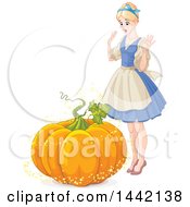 Poster, Art Print Of Magical Pumpkin Changing Into A Carriage In Front Of Cinderella