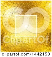 Poster, Art Print Of Background Of A Lightened Square Frame Over Light And Golden Dots