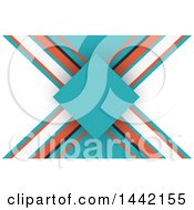 Clipart Of A White Orange Black And Turquoise Business Card Or Background Design Royalty Free Vector Illustration