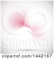 Clipart Of A Background Of Pink Halftone Dots Floating Over Shaded White Royalty Free Vector Illustration