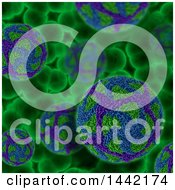 Clipart Of A Background Of 3d Zika Virus Cells Royalty Free Illustration