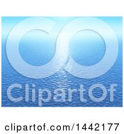 Clipart Of A 3d Background Of Rippling Blue Ocean Water Royalty Free Illustration