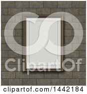 Poster, Art Print Of 3d Blank Picture Rame On A Brick Wall
