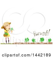 Poster, Art Print Of Caucasian Girl Harvesting Her Carrot Garden