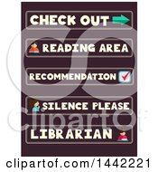 Poster, Art Print Of Labels Of Library Phrases And Words