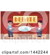 Poster, Art Print Of Boy And Girl In A Debate Club