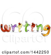 Poster, Art Print Of The Word Writing Formed Of Twisted And Knotted Pencils