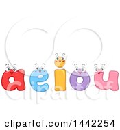 Poster, Art Print Of Group Of Happy Vowel Letter Characters