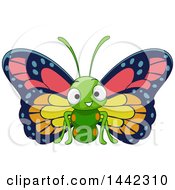 Poster, Art Print Of Cartoon Happy Butterfly