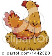 Poster, Art Print Of Hen Chicken On A Nest