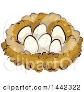 Clipart Of A Nest With Chicken Eggs Royalty Free Vector Illustration by BNP Design Studio