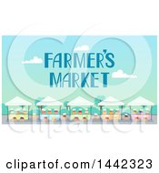 Poster, Art Print Of Farmers Market With Stands And Text