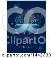 Poster, Art Print Of Man Wearing Virtual Reality Goggles With Geometric Shapes