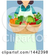 Poster, Art Print Of Woman Carrying A Basket Of Produce