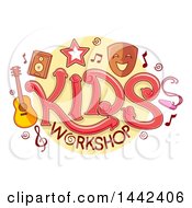 Poster, Art Print Of Kids Workshop Design With Music And Theater Icons