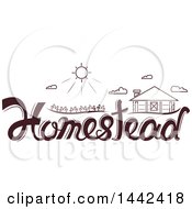 Poster, Art Print Of Sun And Homestead Over Text