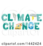 Poster, Art Print Of Tornado Storm Coud And House In The Words Climate Change