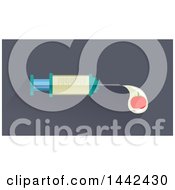 Clipart Of A Syringe With A Drop Of Liquid And A Gmo Tomato Royalty Free Vector Illustration by BNP Design Studio
