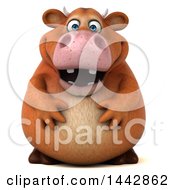 Clipart Of A 3d Brown Cow Character On A White Background Royalty Free Illustration