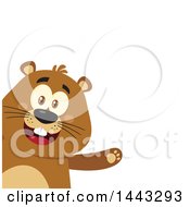Poster, Art Print Of Flat Styled Happy Groundhog Mascot Presenting