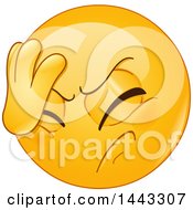 Poster, Art Print Of Yellow Emoji Smiley Face Emoticon Face Palming