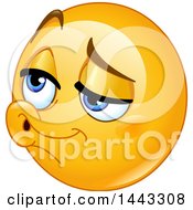 Clipart Of A Yellow Emoji Smiley Face Emoticon Face With Puckered Lips Royalty Free Vector Illustration