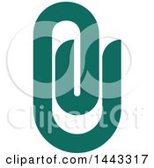 Clipart Of A Green Paperclip Royalty Free Vector Illustration by elena