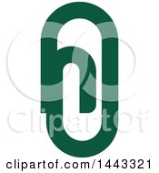 Clipart Of A Green Paperclip Royalty Free Vector Illustration