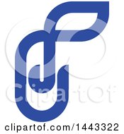 Clipart Of A Blue Paperclip With A Leaf Royalty Free Vector Illustration by elena