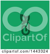 Poster, Art Print Of Green Paperclip With Leaves On Green