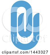 Clipart Of A Blue Paperclip Royalty Free Vector Illustration by elena