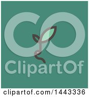 Clipart Of A Flat Design Styled Sprout Plant Royalty Free Vector Illustration
