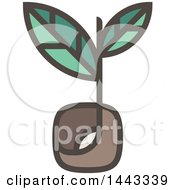 Flat Design Styled Sprout Plant