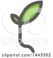 Flat Design Styled Sprout Plant