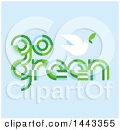 Poster, Art Print Of Peace Dove And Go Green Text On Blue