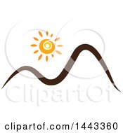 Poster, Art Print Of Sun Over Black Squiggle Mountains