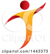 Clipart Of A Gradient Red And Orange Man Forming A Letter T Royalty Free Vector Illustration by ColorMagic