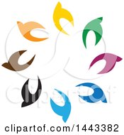 Poster, Art Print Of Circle Of Colorful Birds