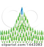 Clipart Of A Blue Tree Atop A Mountain Of Green Trees Royalty Free Vector Illustration by ColorMagic