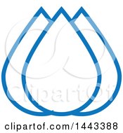 Clipart Of A Blue Water Drop Design Royalty Free Vector Illustration