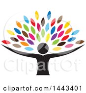 Poster, Art Print Of Tree With Colorful Leaves And A Person Trunk