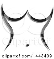 Poster, Art Print Of Womans Torso Made Of Gray And Black Strokes