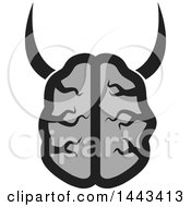 Poster, Art Print Of Gray Human Brain With Horns