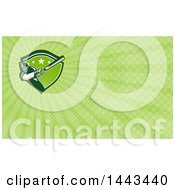 Clipart Of A Retro Cricket Batsman And Green Rays Background Or Business Card Design Royalty Free Illustration