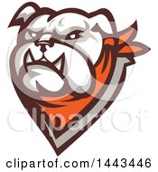 Poster, Art Print Of Retro Tough Bulldog Head With A Bandana