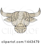 Poster, Art Print Of Mandala Styled Bull Head
