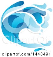 Poster, Art Print Of Blue Splash Ocean Surf Wave